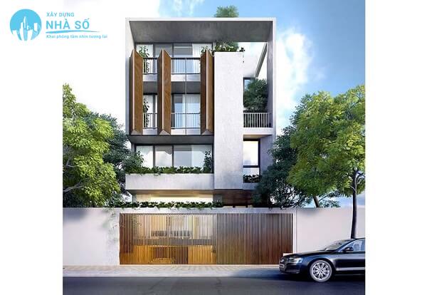 Mẫu nhà phố mặt tiền 8m thiết kế tây Âu