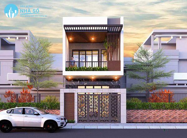Mẫu nhà phố 1 trệt 1 lầu hiện đại