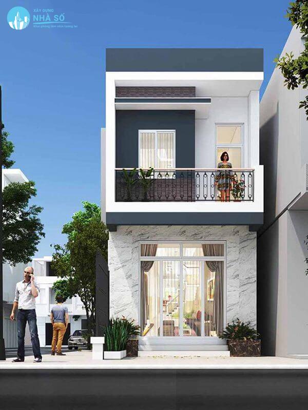 Mẫu nhà phố 1 trệt 1 lầu đơn giản và tinh tế