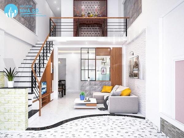 Mẫu nhà phố gác lửng thiết kế sang trọng và tinh tế