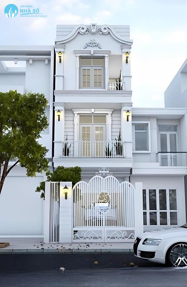 Mẫu nhà phố 1 trệt 2 lầu thiết kế lịch lãm và sang
