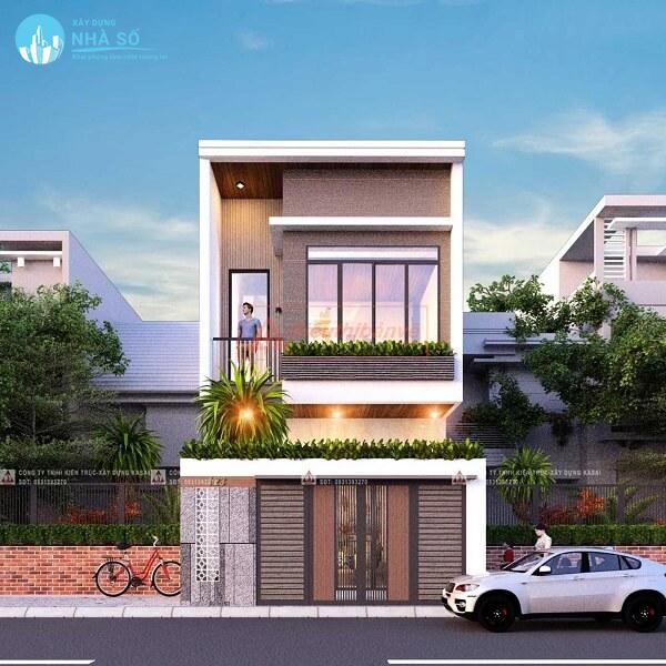 Mẫu nhà phố 5x20 thiết kế đơn giản nhưng không kém phần nổi bật