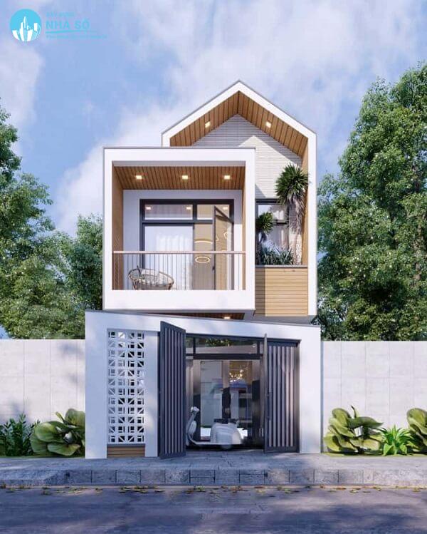 Mẫu nhà phố 2 tầng tươi mới và đẹp mắt
