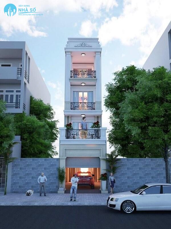 Mẫu nhà phố 5x20 thiết kế phong cách phương tây cao cấp