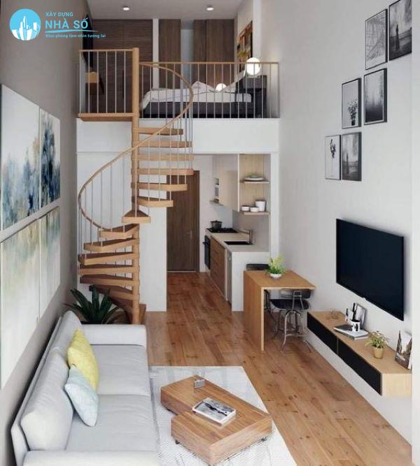 Mẫu nhà cấp 4 có gác lửng 5×12 độc đáo