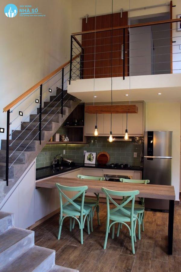 Mẫu nhà cấp 4 có gác lửng 5×12 thịnh hành