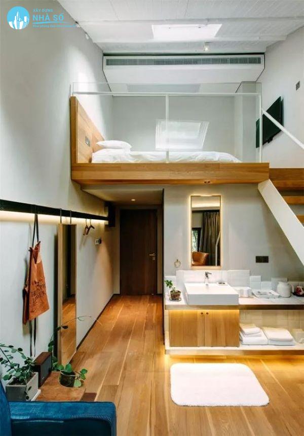 Mẫu nhà cấp 4 có gác lửng 5x15 thịnh hành