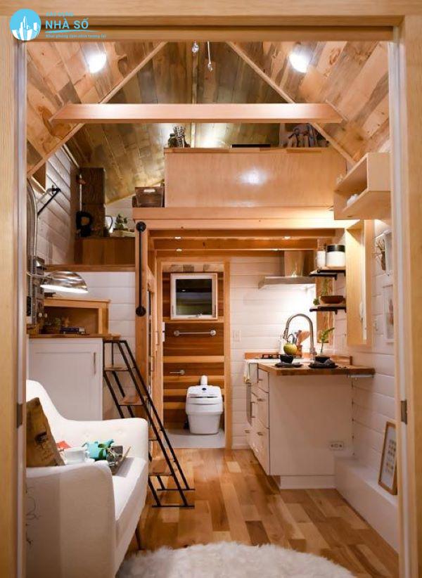 Mẫu nhà cấp 4 gác lửng mái thái 5x20 đơn giản