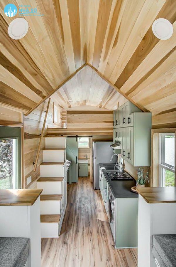 Mẫu nhà cấp 4 gác lửng mái thái 5x20 tươi sáng