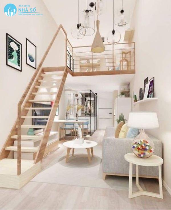Mẫu nhà cấp 4 gác lửng 500 triệu tươi sáng