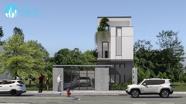 Mẫu nhà phố 2 tầng 1 tum trang nhã và đẹp mắt