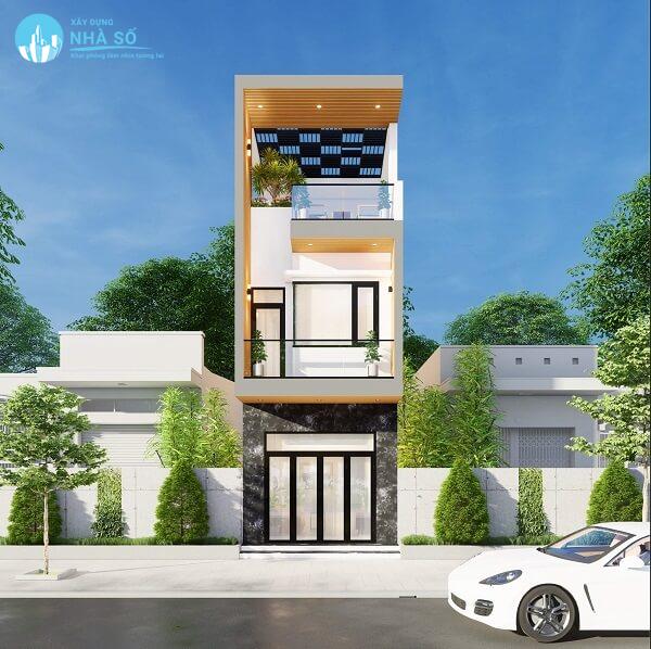 Mẫu nhà phố 2 tầng 1 tum cao cấp và hiện đại