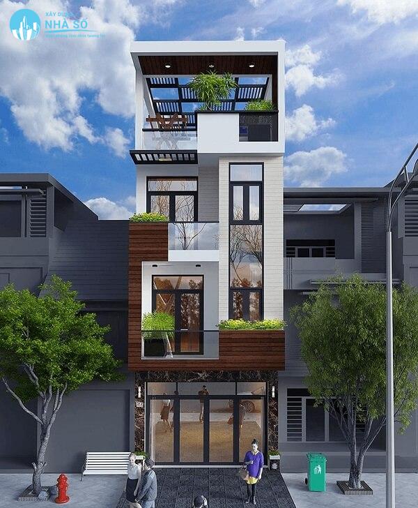 Mẫu nhà phố 4 tầng mặt tiền 5m
