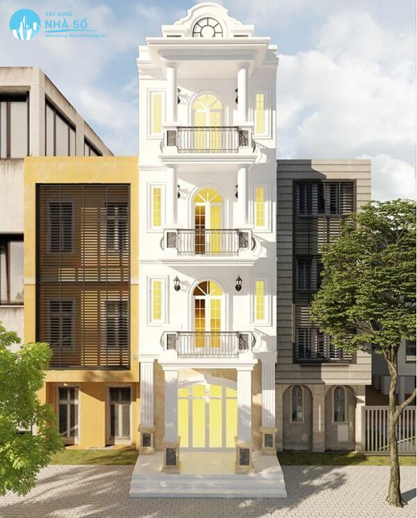 Mẫu nhà phố 4 tầng tân cổ điển mới nhất