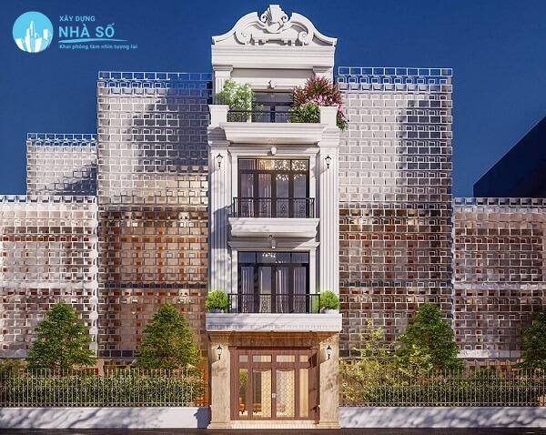 Mẫu nhà phố 4 tầng tân cổ điển