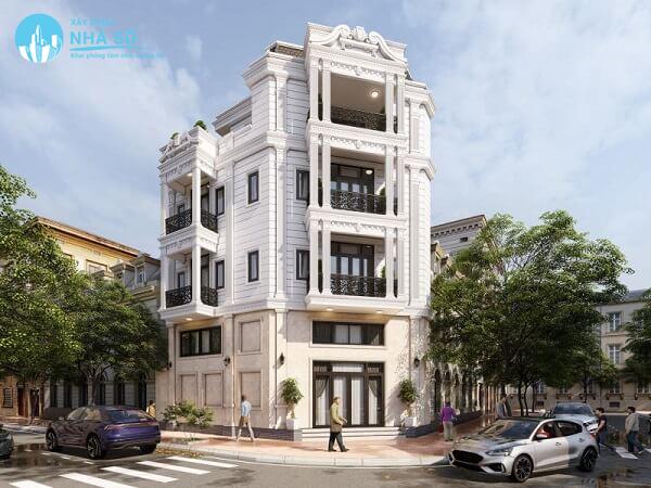 Mẫu nhà phố 4 tầng tân cổ điển mới mẻ