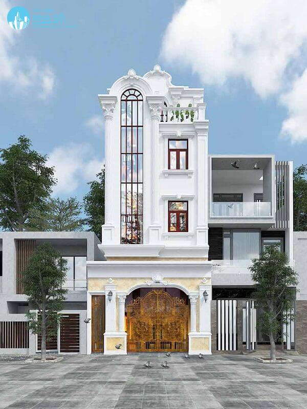 Mẫu nhà phố 4 tầng tân cổ điển tinh tế
