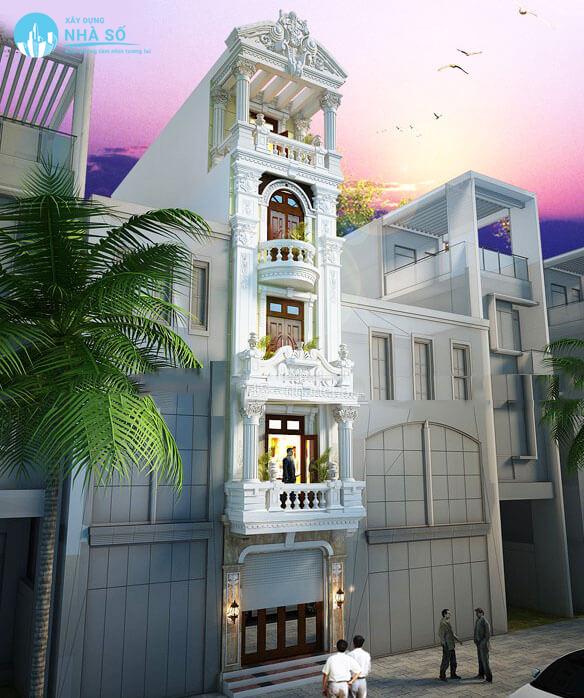 Mẫu nhà phố 5 tầng tân cổ điển đẹp