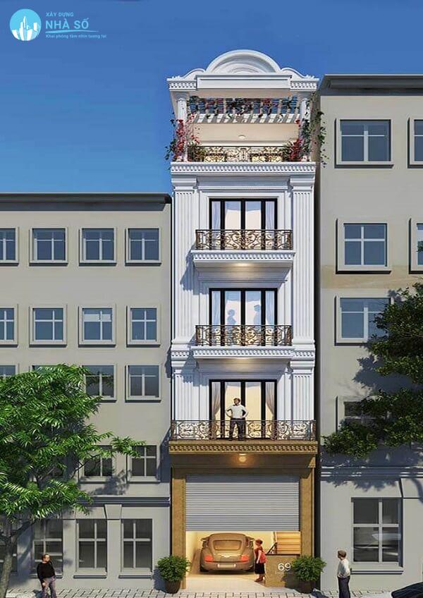 Mẫu nhà phố 5 tầng tân cổ điển cao cấp