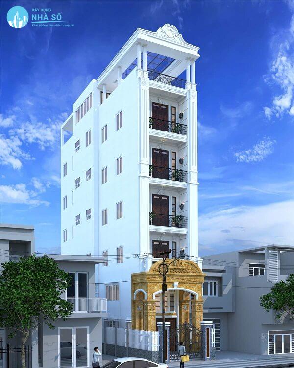 Mẫu nhà phố 5 tầng tân cổ điển