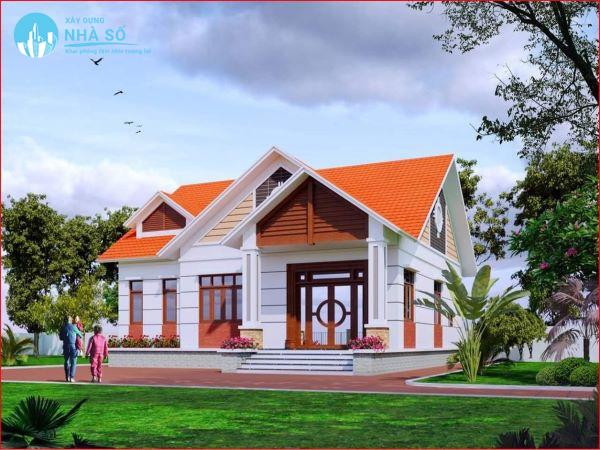 Mẫu biệt thự 1 tầng mái thái mộc mạc