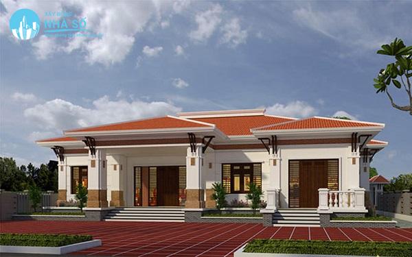 Mẫu Biệt Thự 1 Tầng 5 Phòng Ngủ đẹp và hiện đại với sân vườn rộng rãi