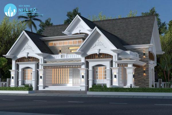 Mẫu biệt thự cổ điển 1 tầng đẹp