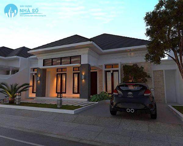 Mẫu biệt thự cổ điển 1 tầng hiện đại