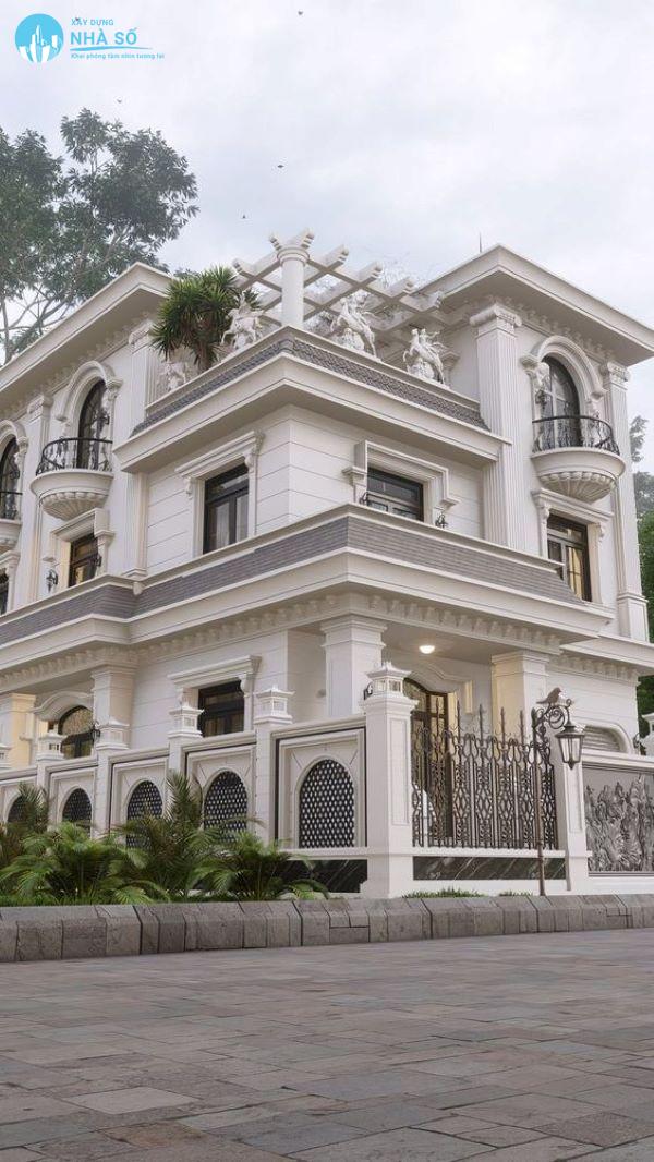 Mẫu biệt thự cổ điển 3 tầng hiện đại