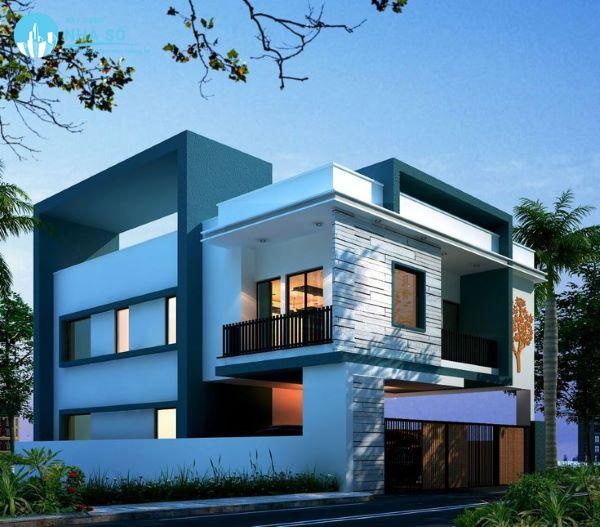Mẫu biệt thự mái bằng ấn tượng