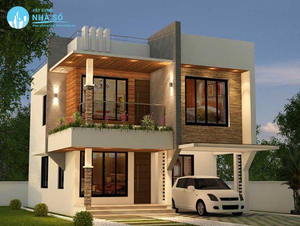 Mẫu biệt thự mái bằng mộc mạc