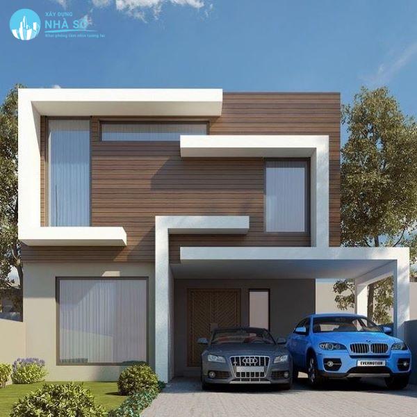 Mẫu biệt thự mái bằng phong cách tối giản