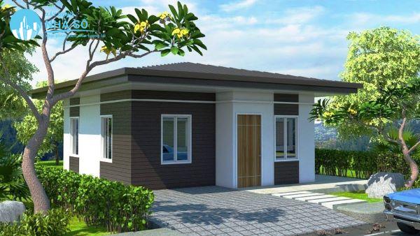 Mẫu biệt thự mini 1 tầng đơn giản