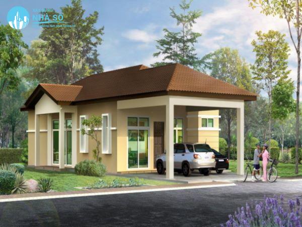 Mẫu biệt thự mini 1 tầng nhà phố