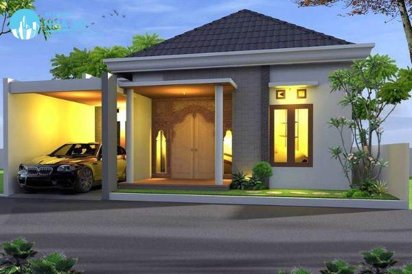 Mẫu biệt thự mini 1 tầng tone trầm