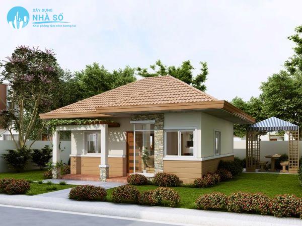 Mẫu biệt thự mini 1 tầng bắt mắt