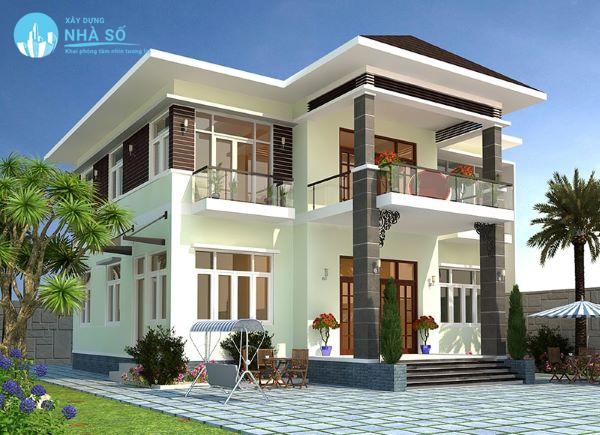 Mẫu biệt thự mini 2 tầng sang trọng