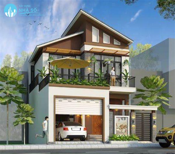 Mẫu biệt thự mini 2 tầng đơn giản