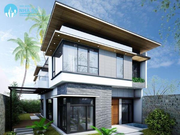 Mẫu biệt thự mini 2 tầng ấn tượng