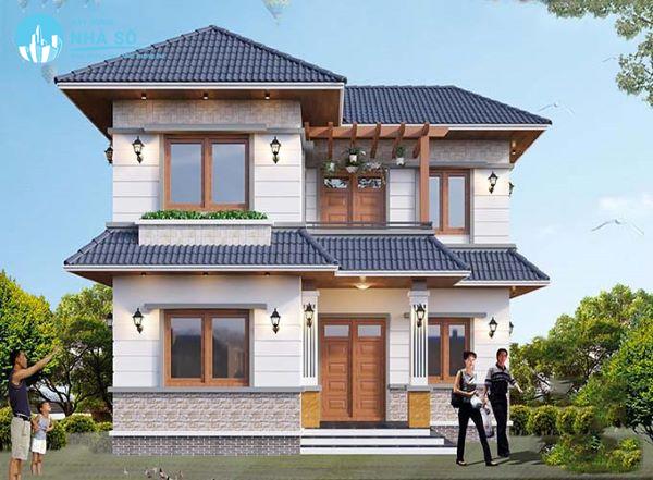 Mẫu biệt thự mini 2 tầng bắt mắt