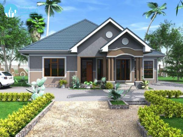 Mẫu biệt thự nhà vườn 1 tầng đơn giản