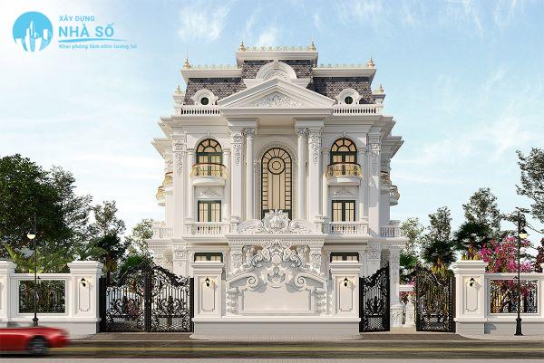 Mẫu nhà biệt thự 3 tầng 100m2 cổ kính