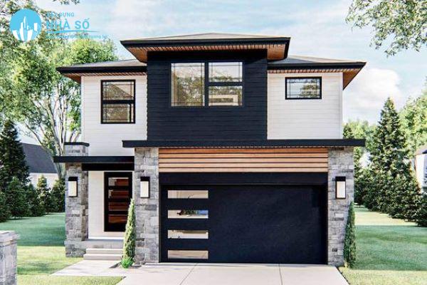 Mẫu nhà phố có tầng hầm sân vườn