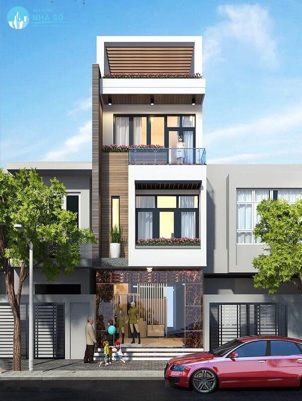 Mẫu nhà phố mặt tiền 5m hơi hướng đẹp mắt