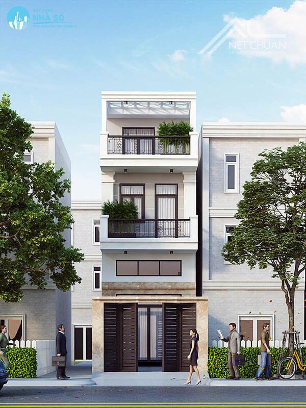 Mẫu nhà phố mặt tiền 5m cao câp