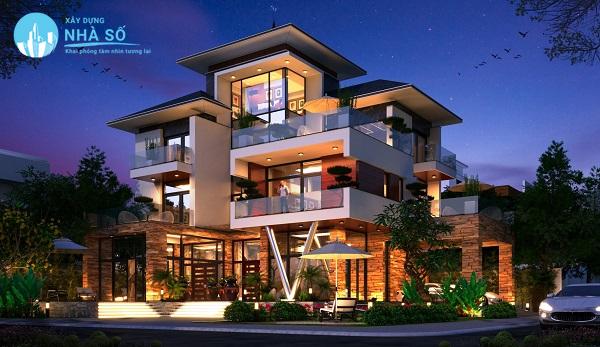 Mẫu biệt thự 4 tầng đẹp mắt