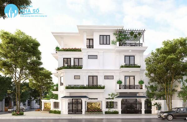 Mẫu biệt thự 4 tầng tiện nghi