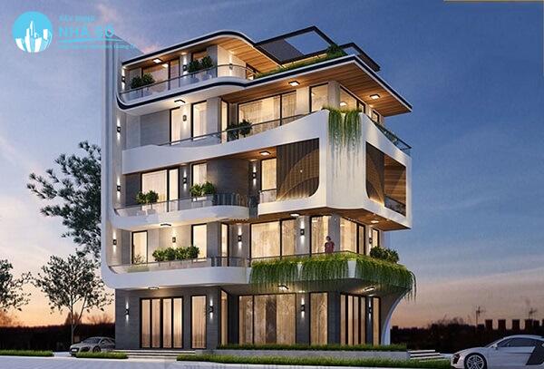 Mẫu biệt thự 5 tầng đẹp mắt