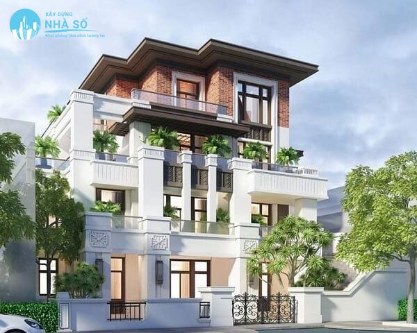 Mẫu biệt thự 4 tầng tiết kiệm diện tích