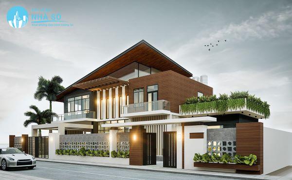 Mái lệch nhà biệt thự thịnh hành